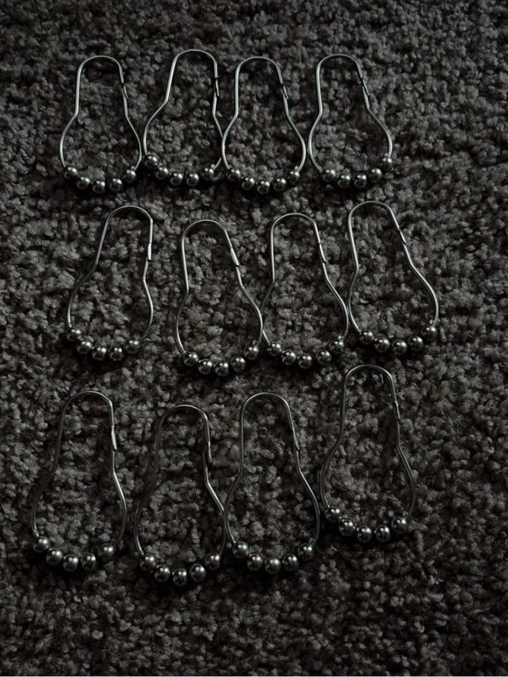 Target Silver Metal Shower Curtain Hooks with Bead Accents - 12 Pack